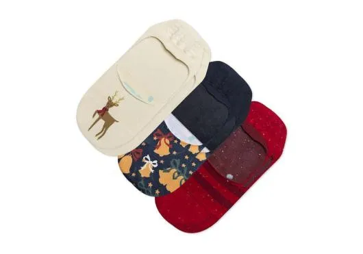 Women Ultimate No Show Socks Reindeer 3 Pack Holiday Multi Reindeer TOMS Exclusives