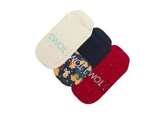Women Ultimate No Show Socks Reindeer 3 Pack Holiday Multi Reindeer TOMS Exclusives