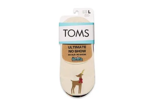 Women Ultimate No Show Socks Reindeer 3 Pack Holiday Multi Reindeer TOMS Exclusives