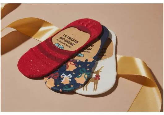 Women Ultimate No Show Socks Reindeer 3 Pack Holiday Multi Reindeer TOMS Exclusives