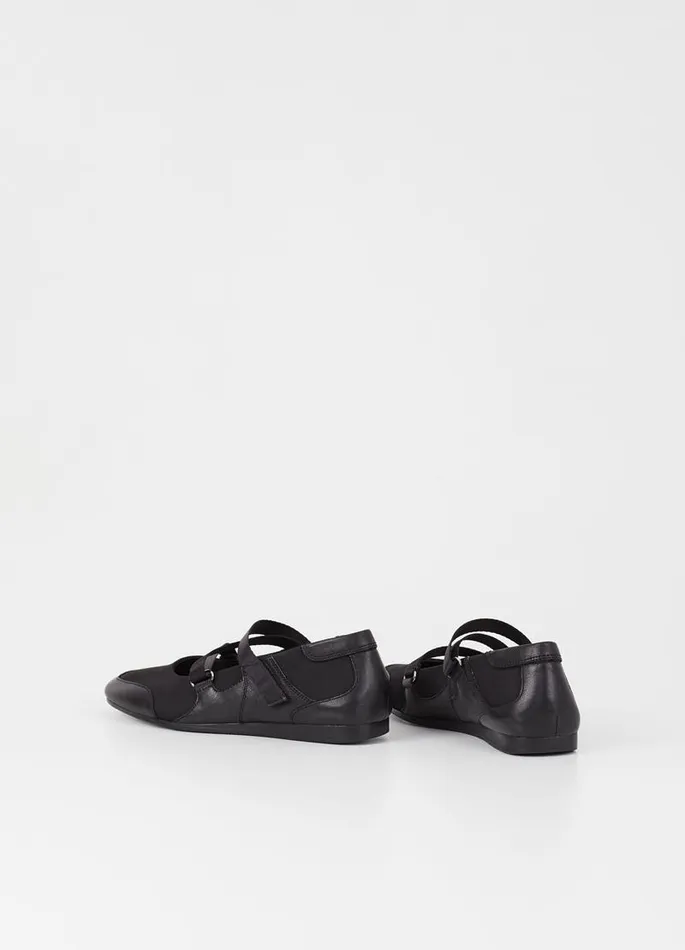 Women Vagabond Ballet Flats HILLARY SHOES Black Leathertextile
