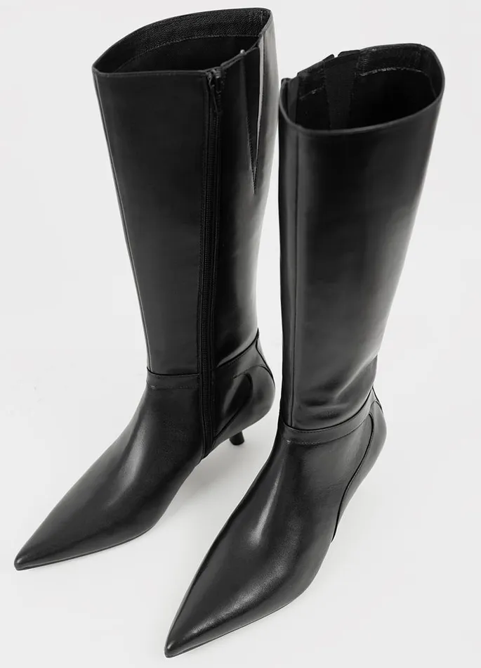 Women Vagabond Boots LYKKE TALL BOOTS Black Leather