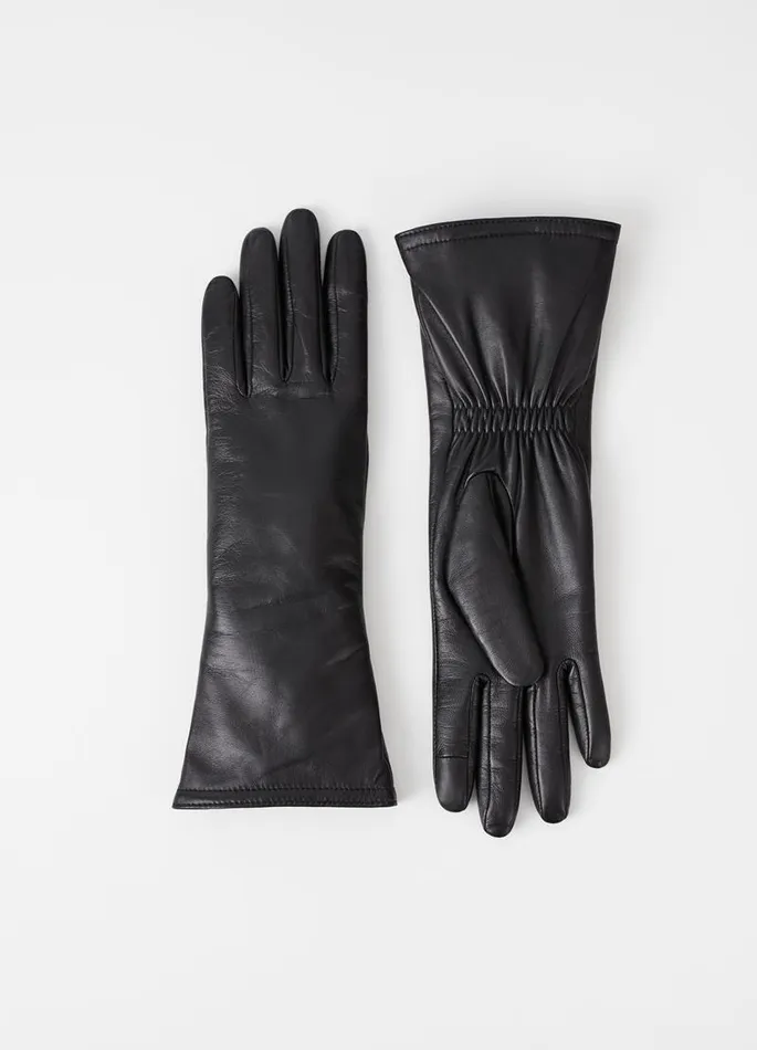 Women Vagabond Gloves LONG GLOVE W Black Leather