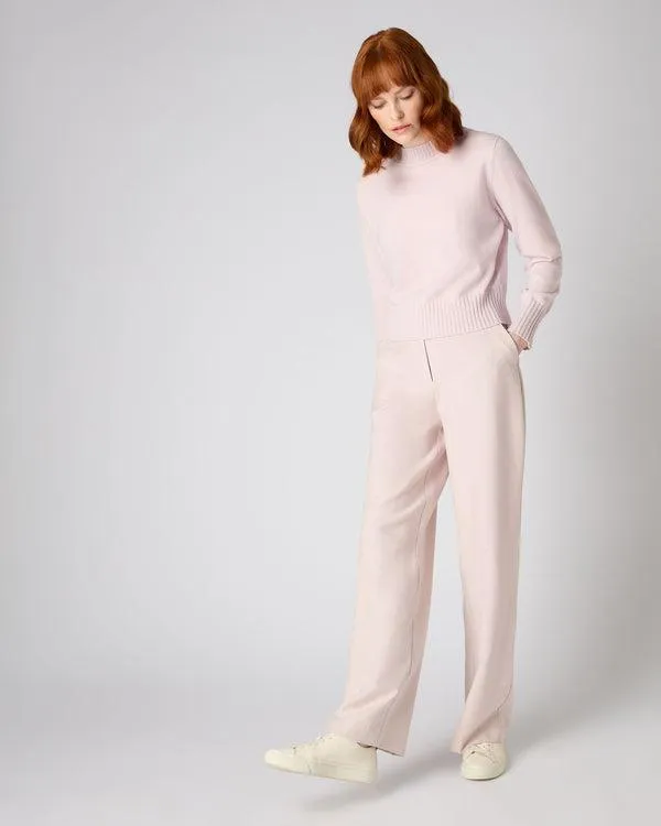 Women Women039s Crop Fitted Cashmere SweaterIn Quartz Pink Quartz Pink NPeal Turtle Necks