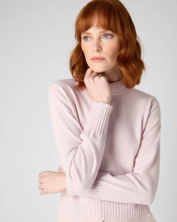 Women Women039s Crop Fitted Cashmere SweaterIn Quartz Pink Quartz Pink NPeal Turtle Necks