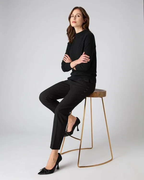 Women Women039s Funnel Neck Cashmere SweaterIn Black Black NPeal Turtle Necks