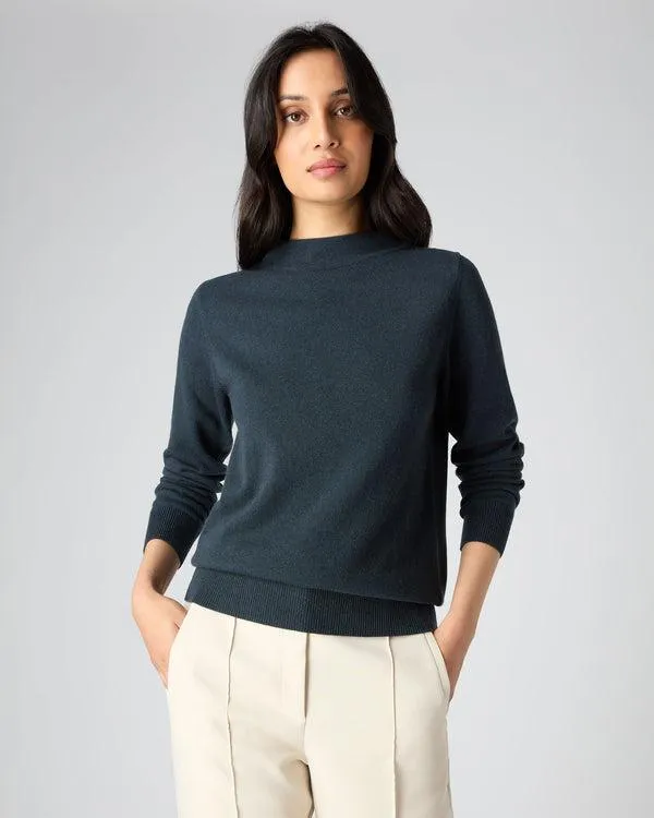 Women Women039s Funnel Neck Cashmere SweaterIn Grigio Blue Grigio Blue NPeal Turtle Necks Women Women039s Funnel Neck Cashmere SweaterIn Grigio Blue Grigio Blue NPeal Turtle Necks