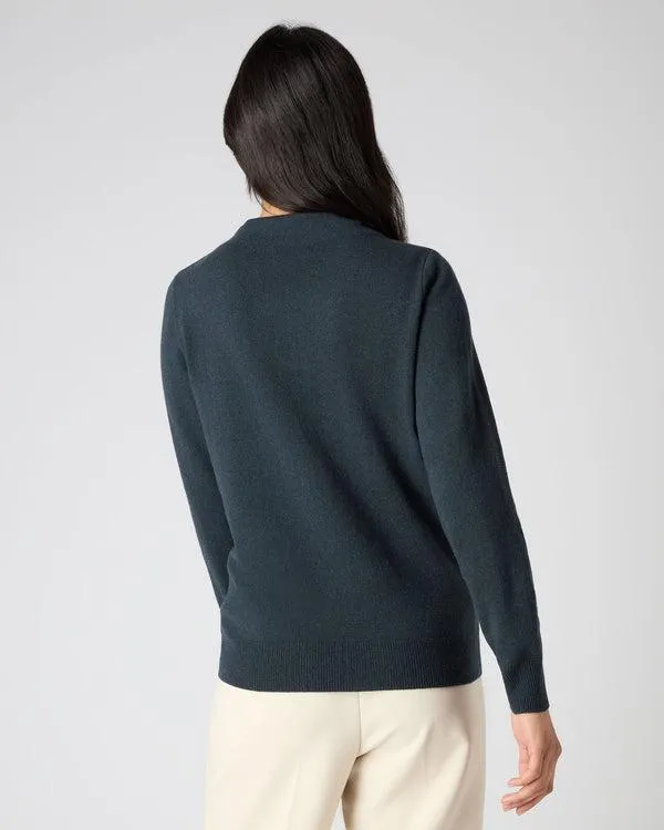 Women Women039s Funnel Neck Cashmere SweaterIn Grigio Blue Grigio Blue NPeal Turtle Necks