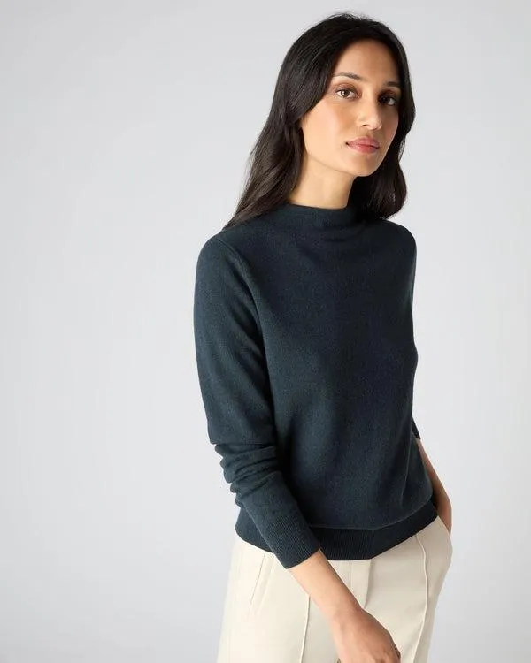 Women Women039s Funnel Neck Cashmere SweaterIn Grigio Blue Grigio Blue NPeal Turtle Necks
