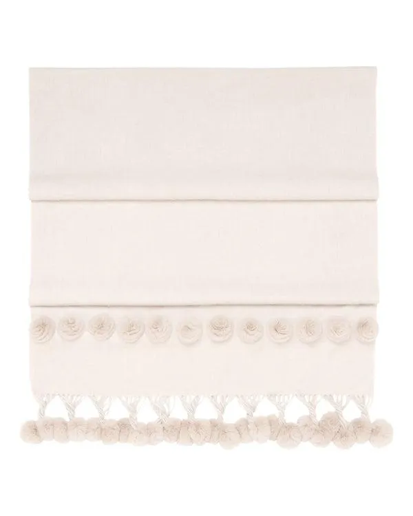 Women Women039s Fur Bobble Woven ShawlIn Ecru White Ecru White NPeal Pashminas Wraps and Shawls Women Women039s Fur Bobble Woven ShawlIn Ecru White Ecru White NPeal Pashminas Wraps and Shawls