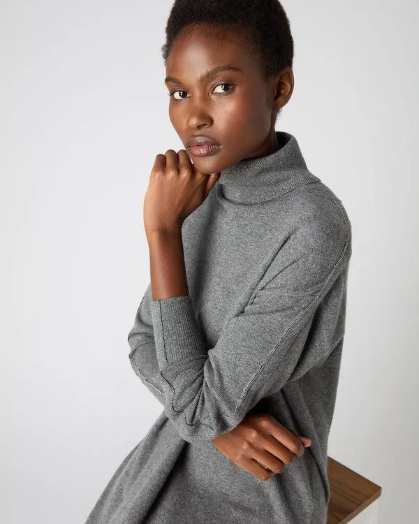 Women Women039s Metal Trim Cashmere DressIn Elephant Grey Elephant Grey NPeal Dresses and Skirts