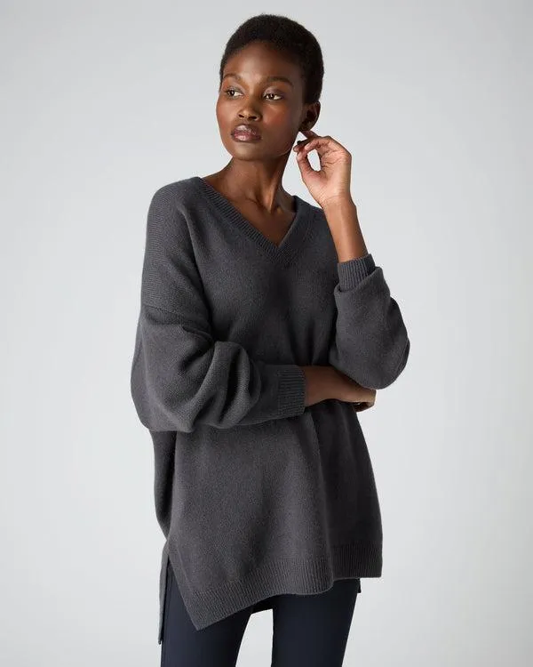 Women Women039s Oversized V Neck Cashmere SweaterIn Flint Grey Flint Grey NPeal V Necks Women Women039s Oversized V Neck Cashmere SweaterIn Flint Grey Flint Grey NPeal V Necks