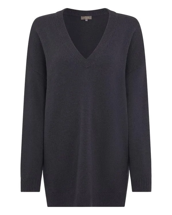 Women Women039s Oversized V Neck Cashmere SweaterIn Flint Grey Flint Grey NPeal V Necks