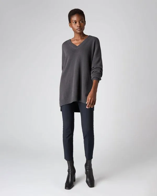 Women Women039s Oversized V Neck Cashmere SweaterIn Flint Grey Flint Grey NPeal V Necks