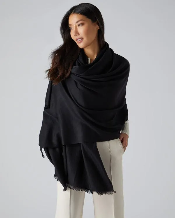 Women Women039s Pashmina Cashmere ShawlIn Black Black NPeal Pashminas Wraps and Shawls