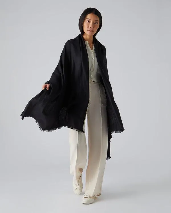 Women Women039s Pashmina Cashmere ShawlIn Black Black NPeal Pashminas Wraps and Shawls