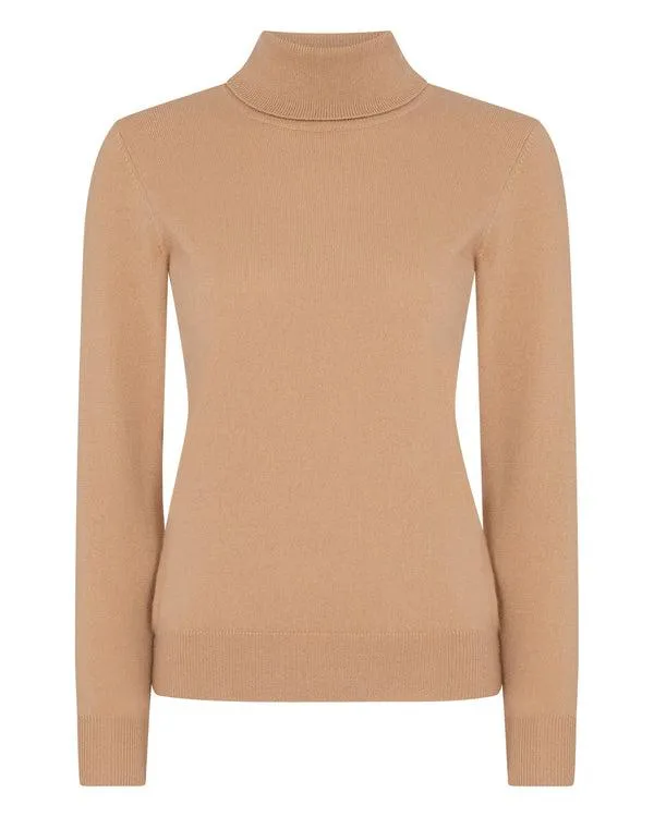 Women Women039s Polo Neck Cashmere SweaterIn Sahara Brown Sahara Brown NPeal Turtle Necks