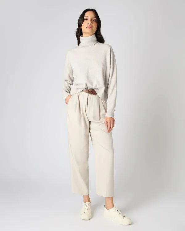 Women Women039s Relaxed Turtle Neck Cashmere SweaterIn Pebble Grey Pebble Grey NPeal Turtle Necks