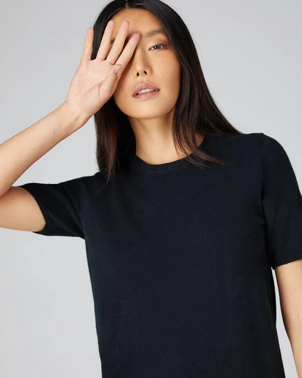 Women Women039s Round Neck Cashmere T ShirtIn Black Black NPeal Tops and Tshirts