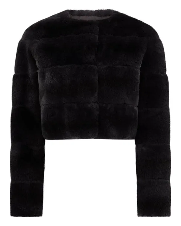Women Women039s Short Fur JacketIn Dark Grey Dark Grey NPeal Coats and Jackets