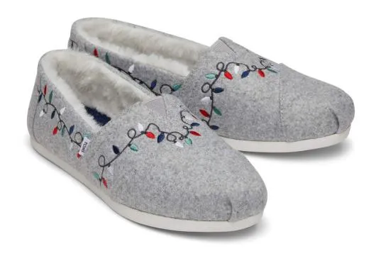 Women WomenAlpargata Tree Light Embroidery With Faux Fur Embroidered Grey TOMS Exclusives Women WomenAlpargata Tree Light Embroidery With Faux Fur Embroidered Grey TOMS Exclusives