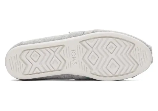 Women WomenAlpargata Tree Light Embroidery With Faux Fur Embroidered Grey TOMS Exclusives