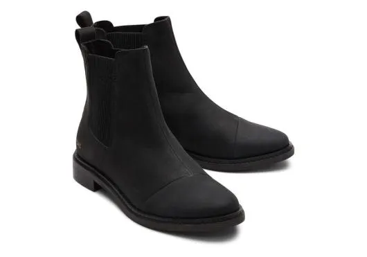 Women WomenCharlie Black Leather Boot Black TOMS Boots and Booties