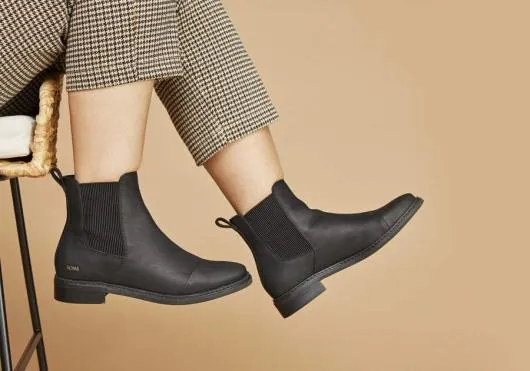 Women WomenCharlie Black Leather Boot Black TOMS Boots and Booties