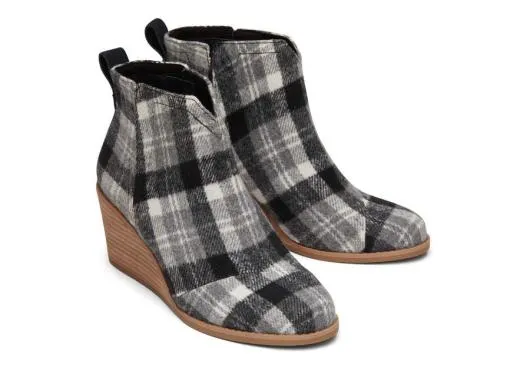 Women WomenClare Grey Plaid Wedge Boot Grey Plaid TOMS Exclusives