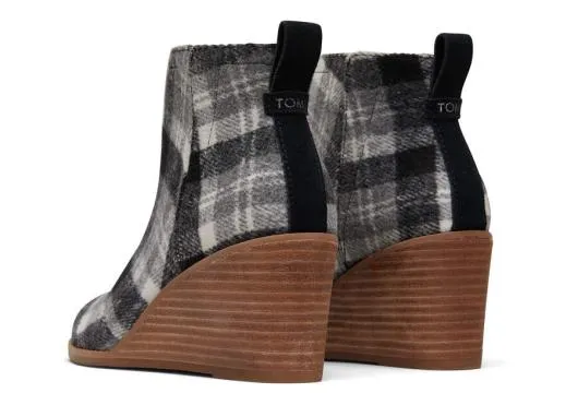 Women WomenClare Grey Plaid Wedge Boot Grey Plaid TOMS Exclusives