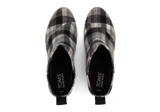 Women WomenClare Grey Plaid Wedge Boot Grey Plaid TOMS Exclusives