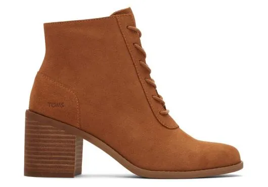 Women WomenEvelyn Tan Suede LaceUp Heeled Boot Suede Tan TOMS Boots and Booties