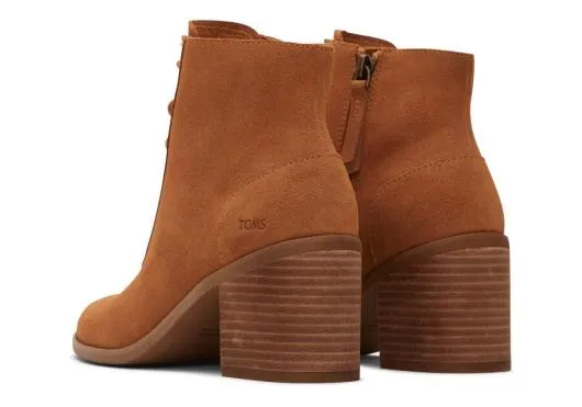 Women WomenEvelyn Tan Suede LaceUp Heeled Boot Suede Tan TOMS Boots and Booties