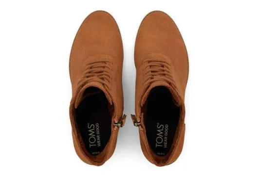 Women WomenEvelyn Tan Suede LaceUp Heeled Boot Suede Tan TOMS Boots and Booties