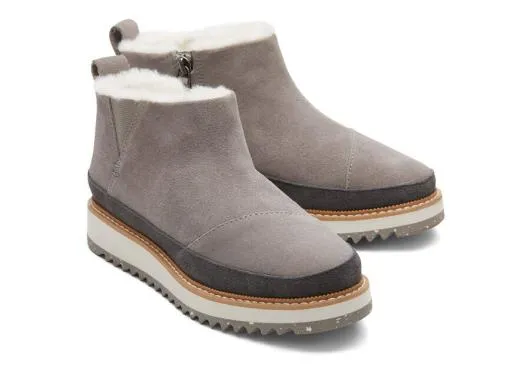 Women WomenMarlo Grey Water Resistant Faux Fur Boot Cement Grey TOMS Boots and Booties