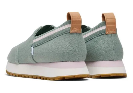 Women WomenResident 20 Green Felt Sneaker Sage TOMS Slip Ons