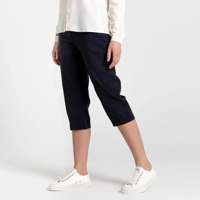 Womens Cropped Trousers Craghoppers Kiwi Pro II Cropped Trouser Dark Navy
