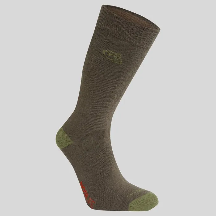 WomensEquipment Socks Craghoppers Unisex Insect Repellent Single Pack Socks Woodland Green Wild Olive