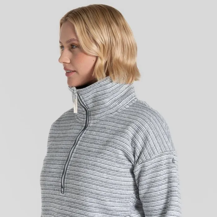 Womens Full Zip Fleece Craghoppers Daisy Half Zip Fleece Storm Grey Stripe Womens Full Zip Fleece Craghoppers Daisy Half Zip Fleece Storm Grey Stripe