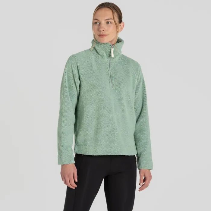 Womens Half Zip Fleece Craghoppers Raya Half Zip Fleece Pale Pistachio