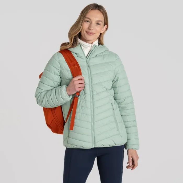Womens Insulated Jackets Craghoppers Compresslite VIII Hooded Jacket Pale Pistachio