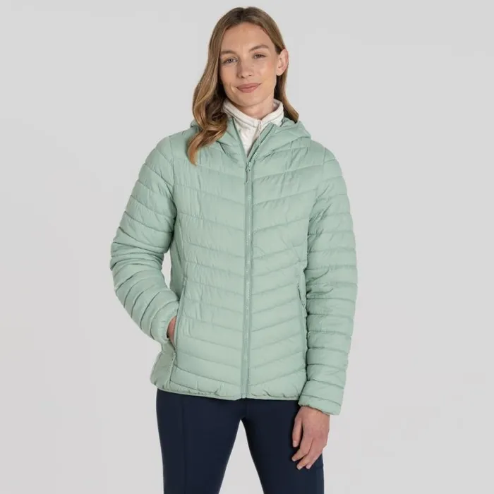 Womens Insulated Jackets Craghoppers Compresslite VIII Hooded Jacket Pale Pistachio Womens Insulated Jackets Craghoppers Compresslite VIII Hooded Jacket Pale Pistachio
