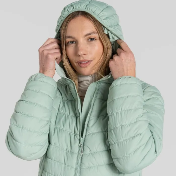 Womens Insulated Jackets Craghoppers Compresslite VIII Hooded Jacket Pale Pistachio Womens Insulated Jackets Craghoppers Compresslite VIII Hooded Jacket Pale Pistachio