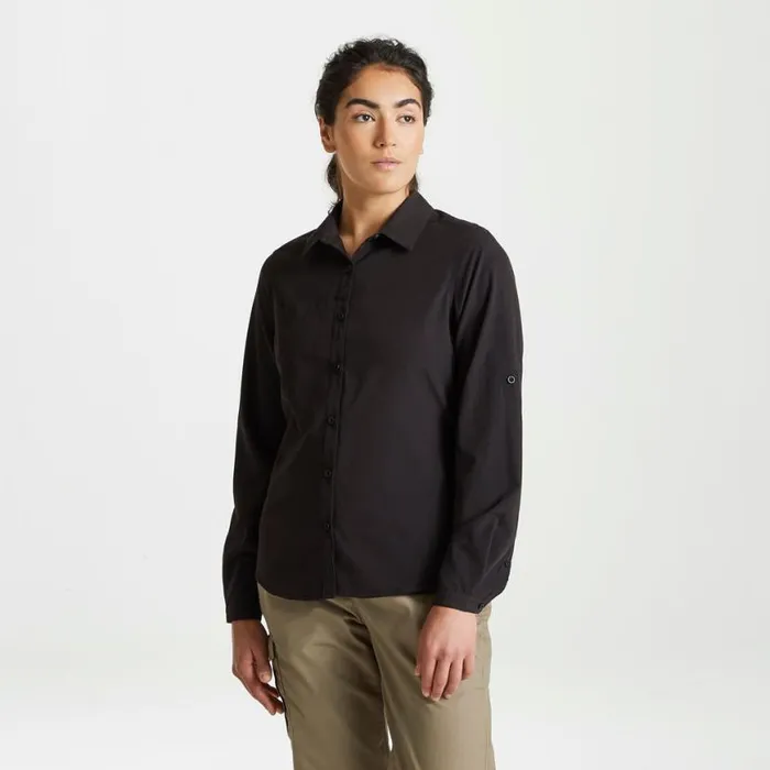 Womens Long Sleeve Craghoppers Expert Kiwi Long Sleeved Shirt Black