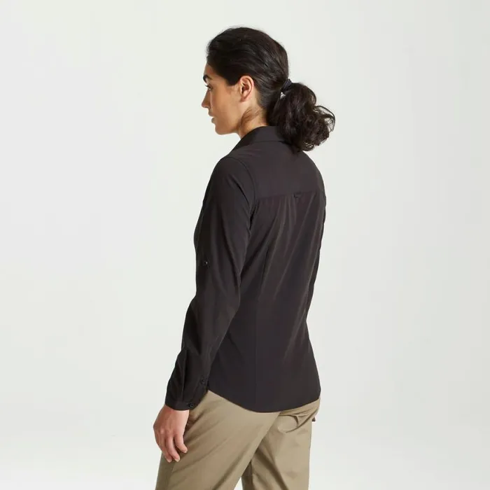 Womens Long Sleeve Craghoppers Expert Kiwi Long Sleeved Shirt Black Womens Long Sleeve Craghoppers Expert Kiwi Long Sleeved Shirt Black