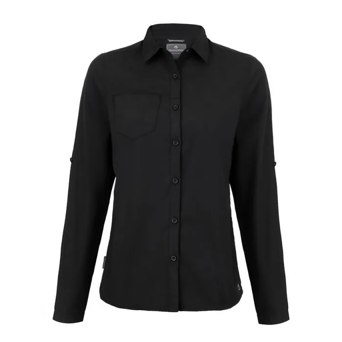 Womens Long Sleeve Craghoppers Expert Kiwi Long Sleeved Shirt Black Womens Long Sleeve Craghoppers Expert Kiwi Long Sleeved Shirt Black