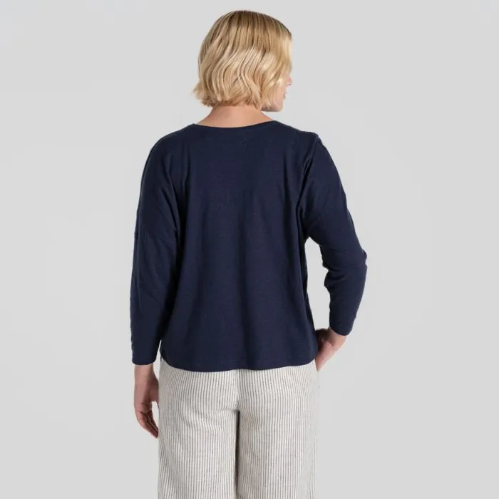 Womens Long Sleeve Craghoppers Nosibotanical Emere Long Sleeved Top Blue Navy Womens Long Sleeve Craghoppers Nosibotanical Emere Long Sleeved Top Blue Navy