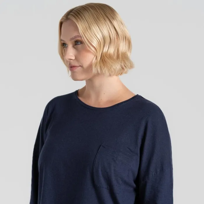 Womens Long Sleeve Craghoppers Nosibotanical Emere Long Sleeved Top Blue Navy Womens Long Sleeve Craghoppers Nosibotanical Emere Long Sleeved Top Blue Navy