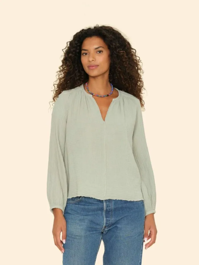 Xirena Aqua Grey Hortense Top Women Tops