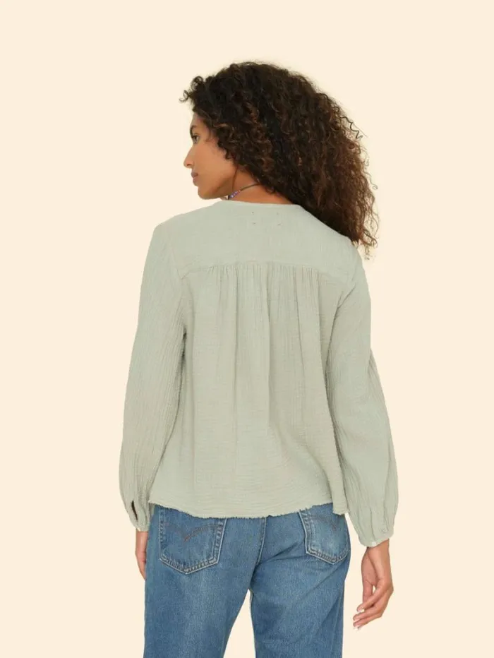 Xirena Aqua Grey Hortense Top Women Tops